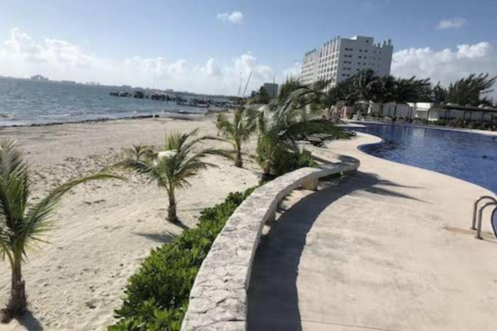 Hermoso Condo De 2 Habitaciones Frente Al Caribe Cancun Bagian luar foto